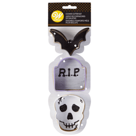 cookie cutter bat-tombstone-skull set 